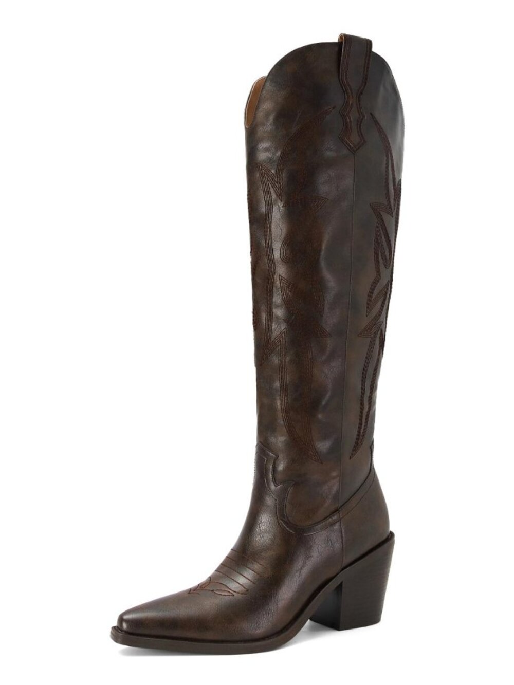 Cowgirl Boots Knee High Cowboy Boots for Women Classic Embroidered Pull-On